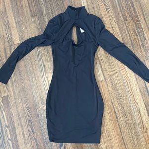 Cute black mini winter dress